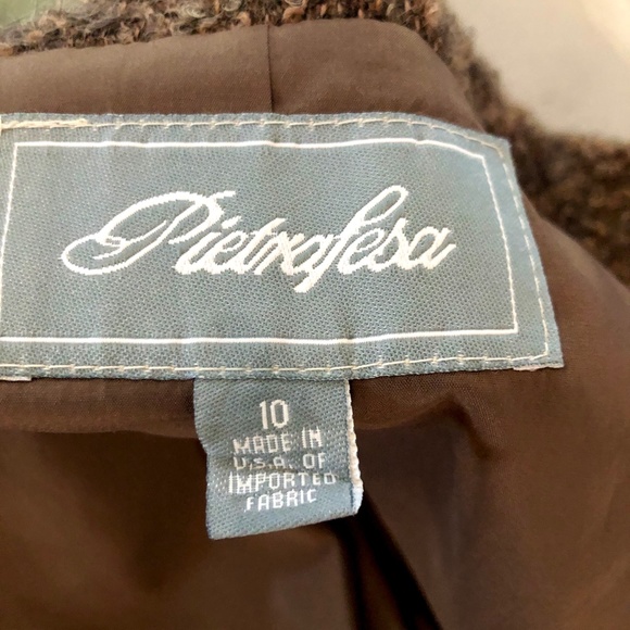 Vintage Pietrefesa Alpaca Wool Marbled Brown Blazer, Size 10 - Picture 2 of 8